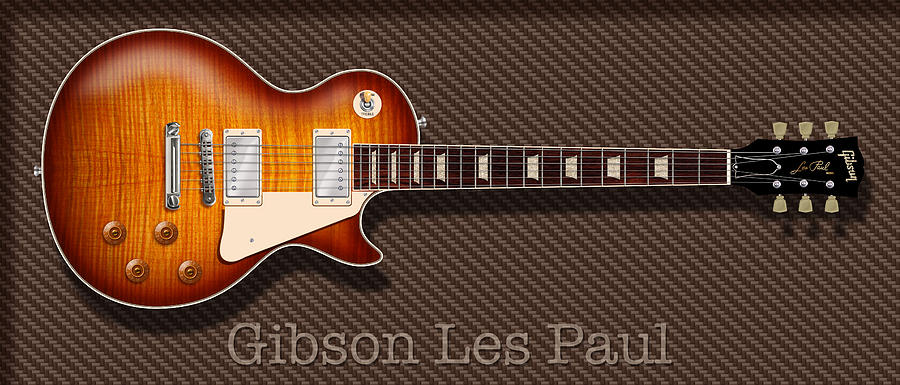 Jimmy Page Digital Art - Gibson Les Paul by WB Johnston