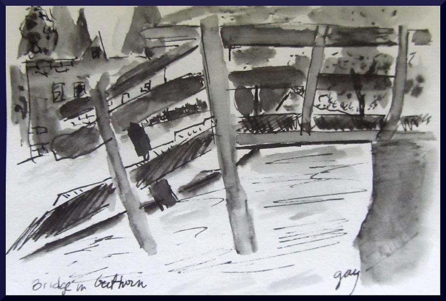 Giethoorn Painting - Giethoorn Bridge by Gary Kirkpatrick