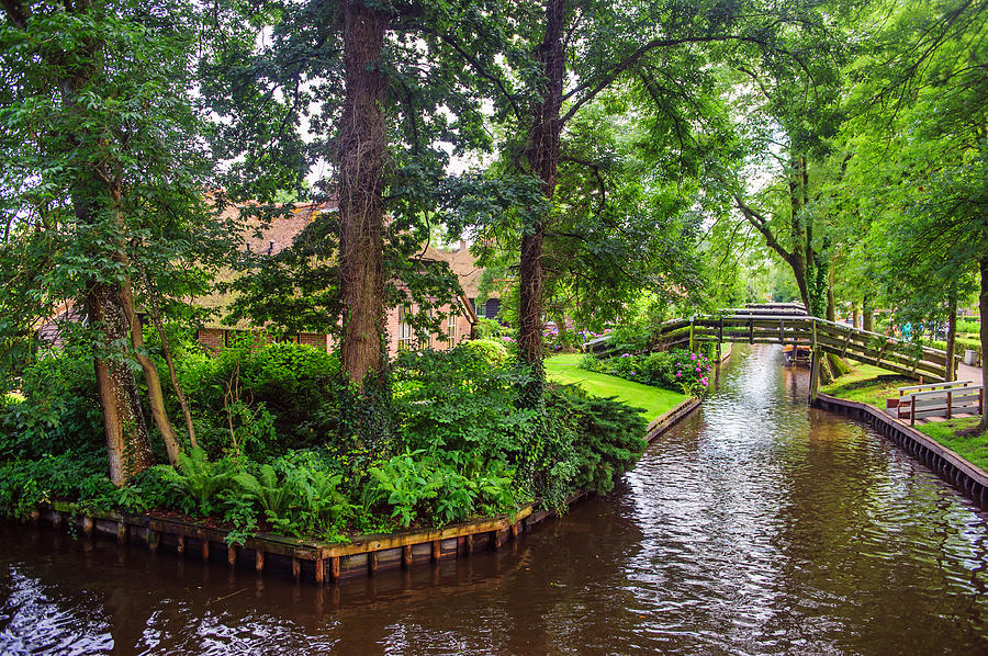 Giethoorn Greenery and Bridges. Venice of the North Photograph by Jenny Rainbow
