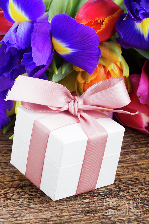 Gift Box with Flowers Photograph by Anastasy Yarmolovich