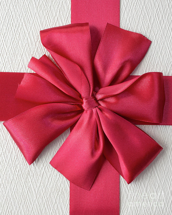 Gift Box with Red Bow Photograph by Edward Fielding