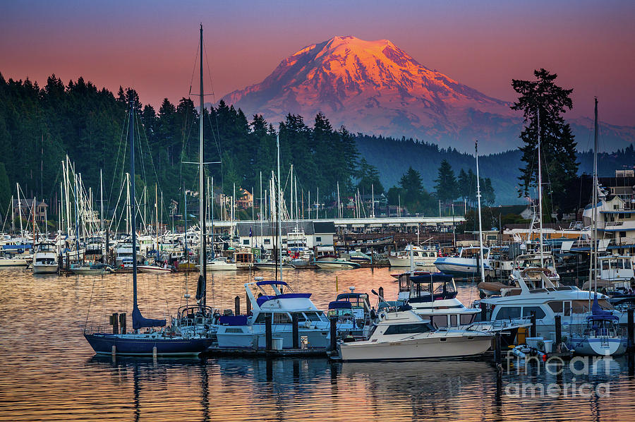 America Photograph - Gig Harbor Dusk by Inge Johnsson America Photograph - Gig Harbor Dusk by Inge Johnsson