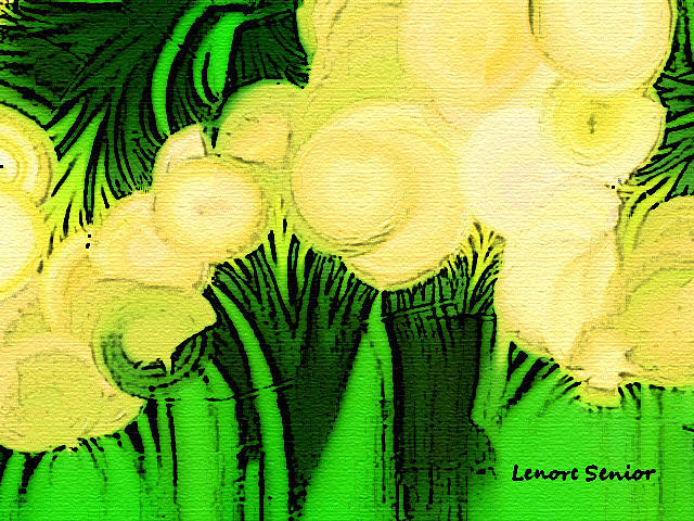 Abstract Mixed Media - Gigantic Forest Flowers by Lenore Senior