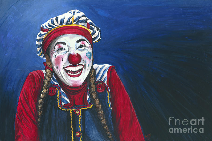Giggles the Clown Painting by Patty Vicknair