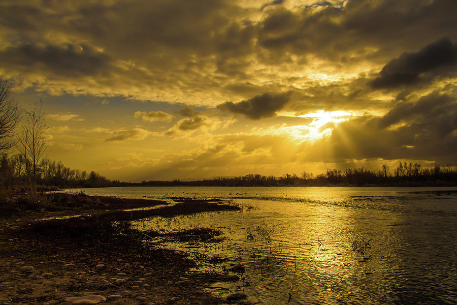Gila River Sunrise Photograph by Ken Mickel