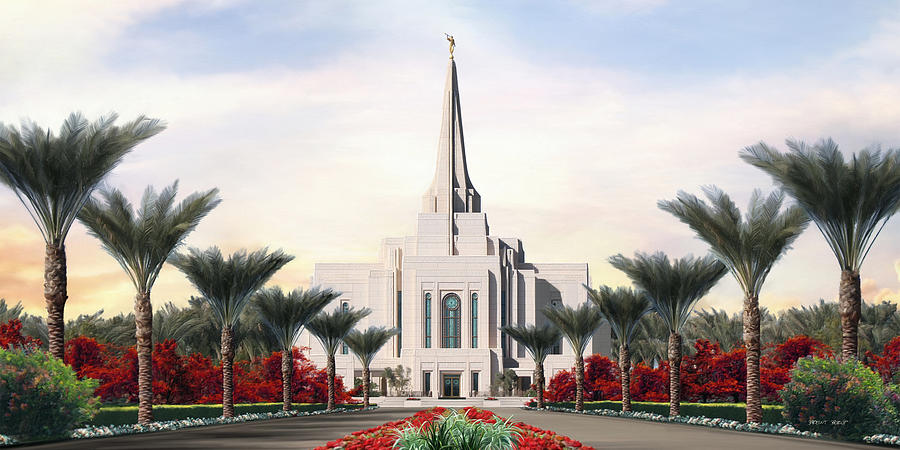 Gilbert Painting - Gilbert Temple by Brent Borup Gilbert Painting - Gilbert Temple by Brent Borup