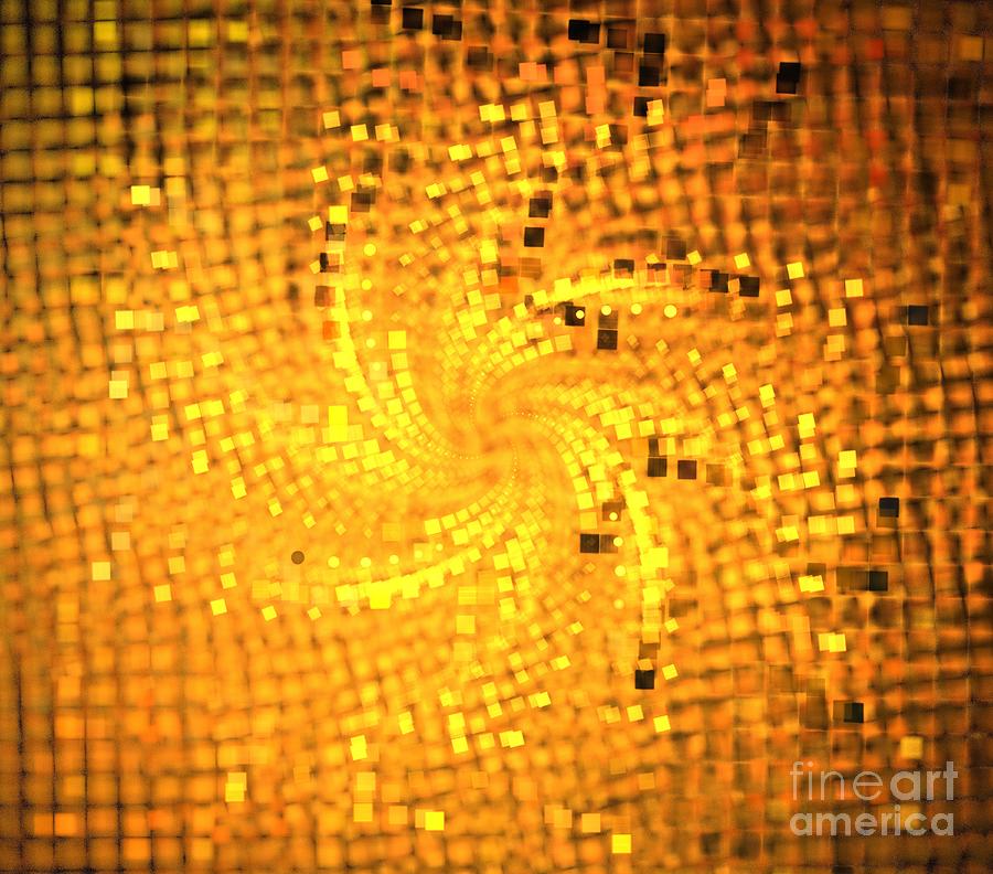 Abstract Digital Art - Gilded Copper Spiral by Kim Sy Ok