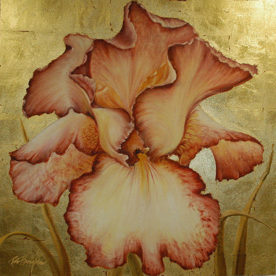 Iris Painting - Gilded Iris by Rita   Broughton