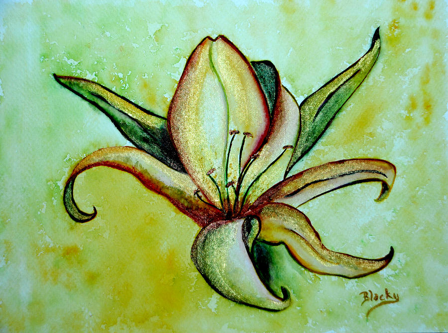 Gilded Lily Painting by Donna Blackhall