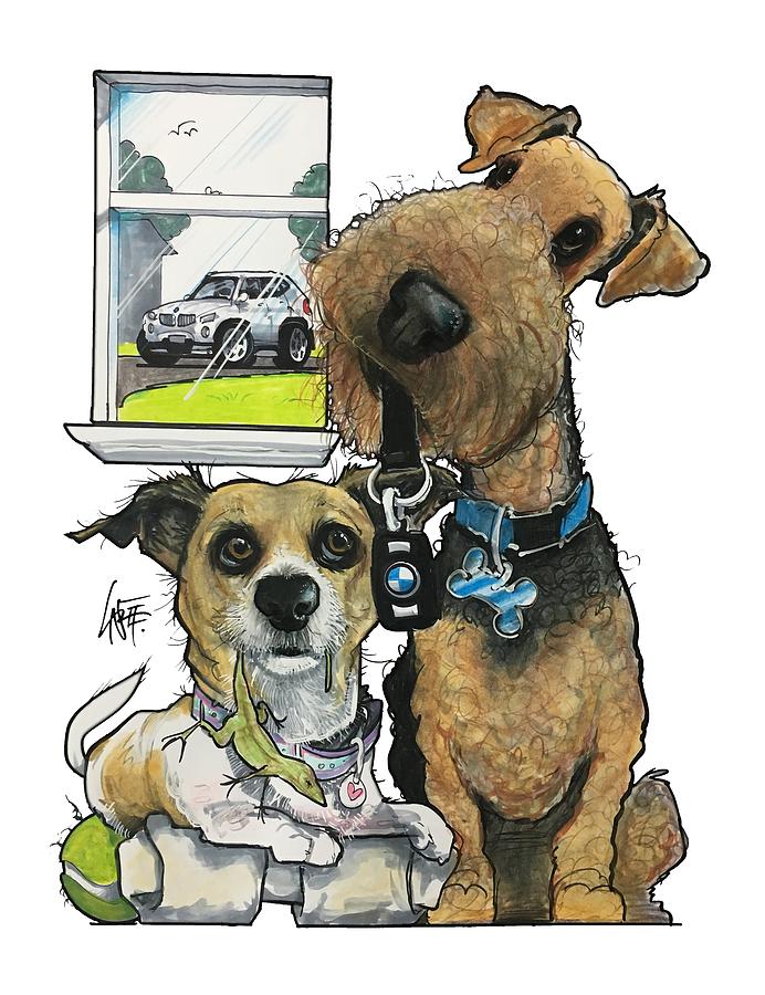 Airedale Terrier Drawing - Gilfor 3858 by John LaFree