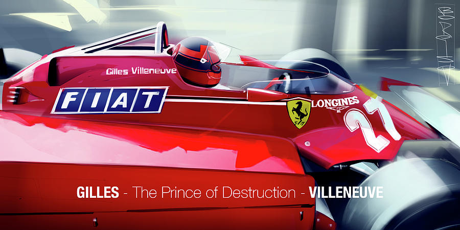 F1 Digital Art - Gilles Villeneuve by Ivan Borisov