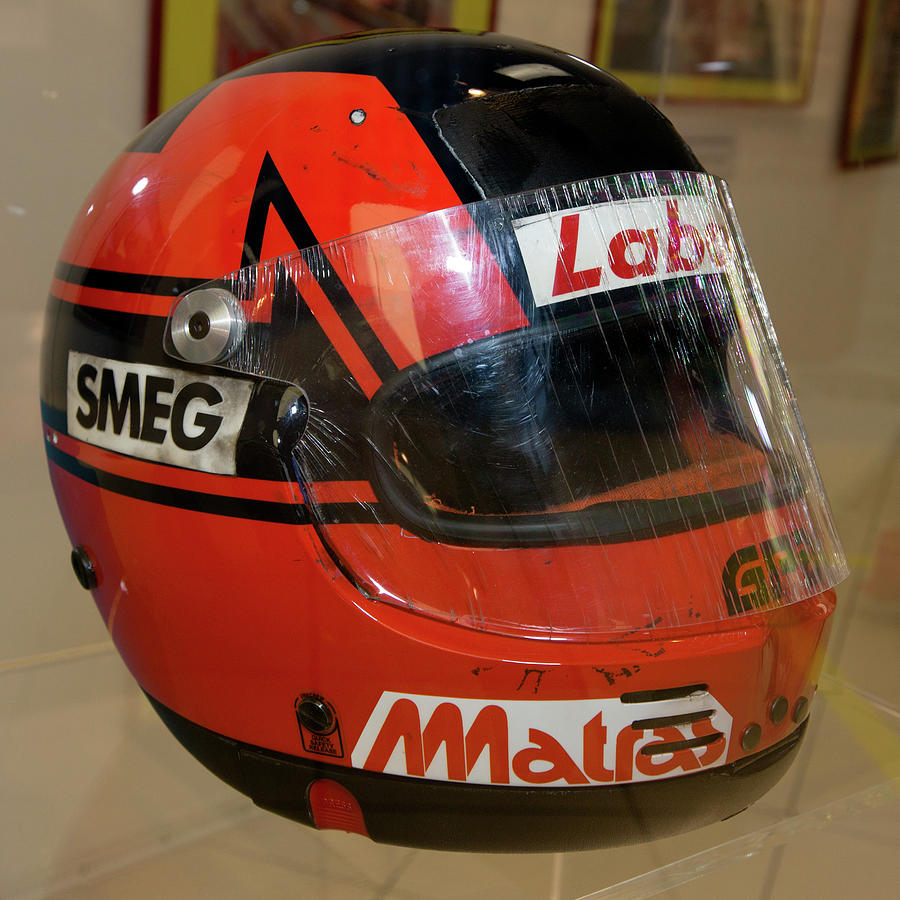 Gilles Villeneuve helmet Museo Ferrari Photograph by Paul Fearn