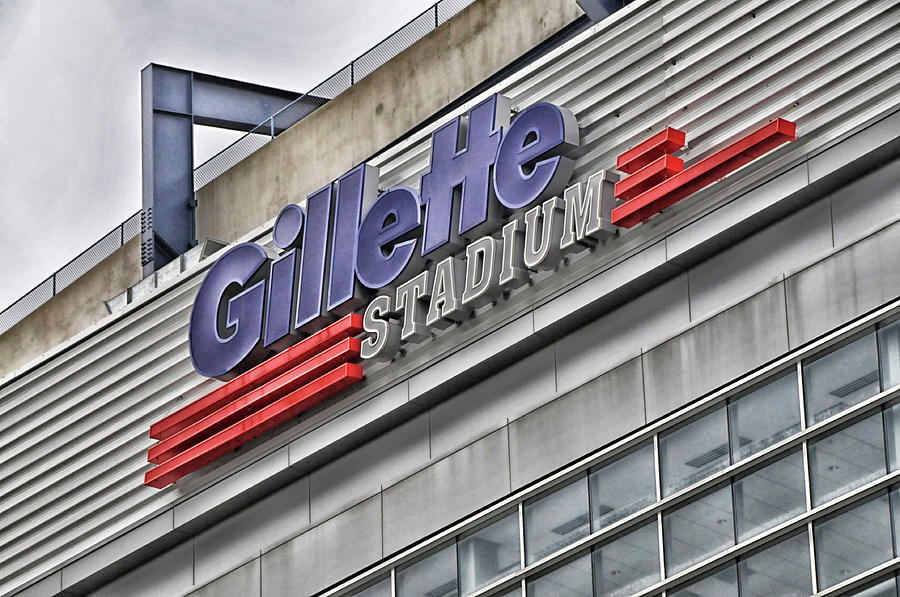 Gillette Stadium Sign Photograph by Mike Martin