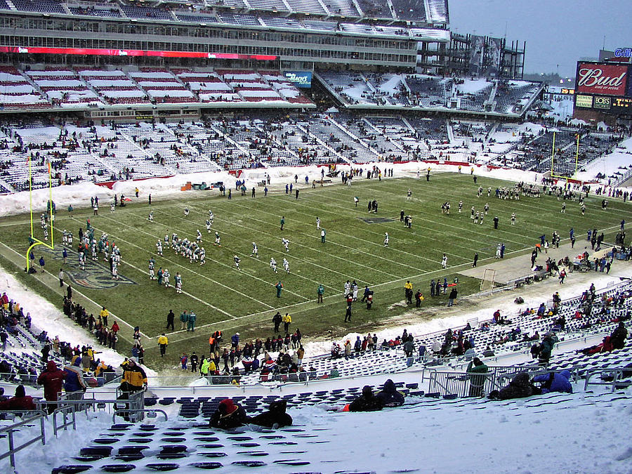 Gillette Stadium Snow Bowl Photograph by Mike Martin