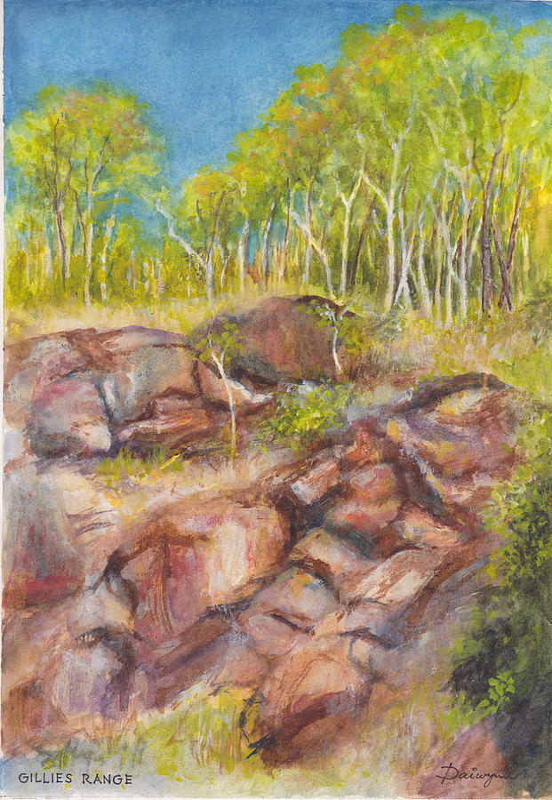 Gillies Range Rocks in Far North Queensland Painting by Dai Wynn