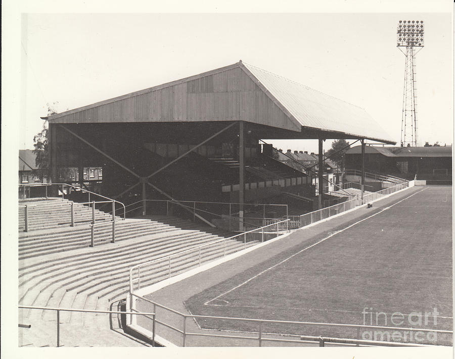 Gillingham - Priestfield Stadium - Main Stand 1 - BW - August 1969 Photograph by Legendary Football Grounds