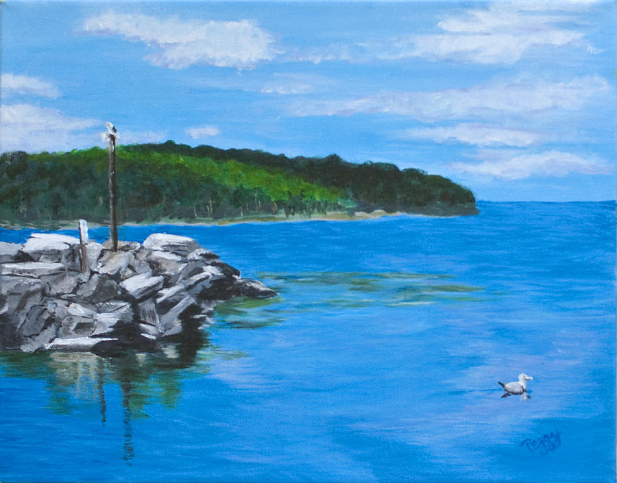 Lake Michigan Painting - Gills Rock by Peggy King
