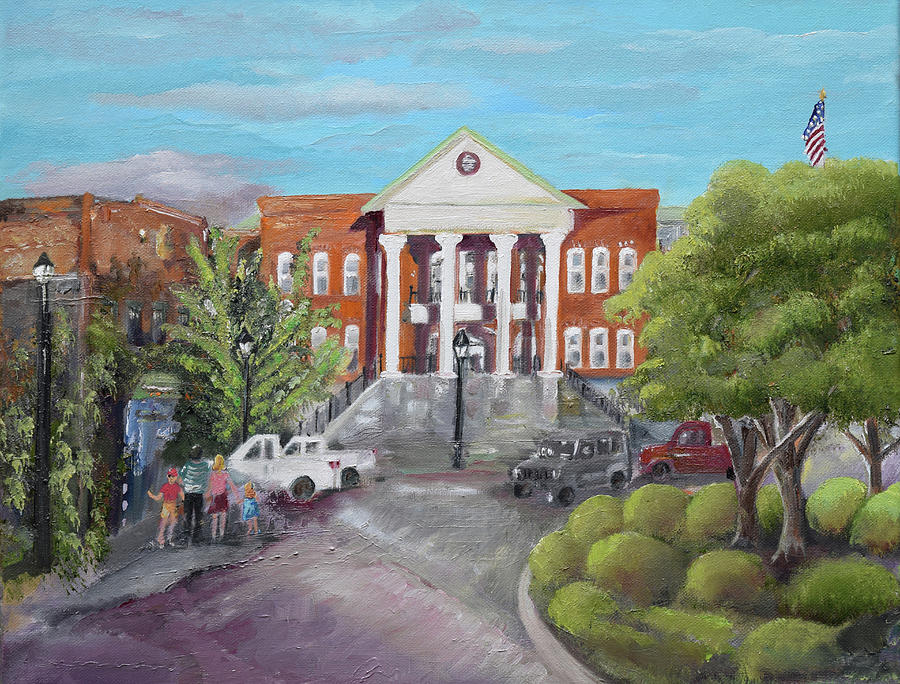 Gilmer County Courthouse - Ellijay, GA Painting by Jan Dappen