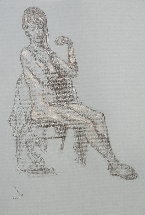 Gina Seated 1 Drawing by Donelli  DiMaria