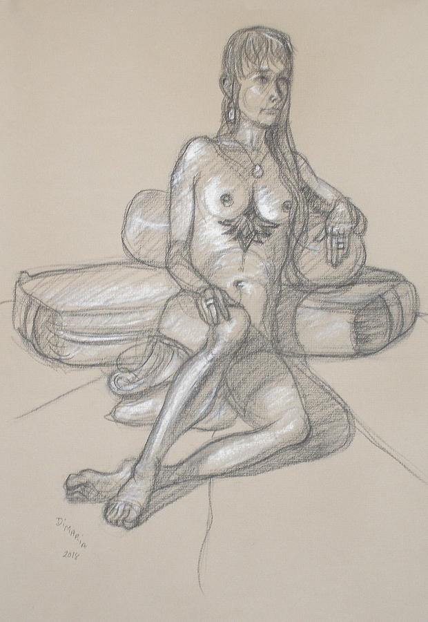 Gina Seated 2 Drawing by Donelli  DiMaria