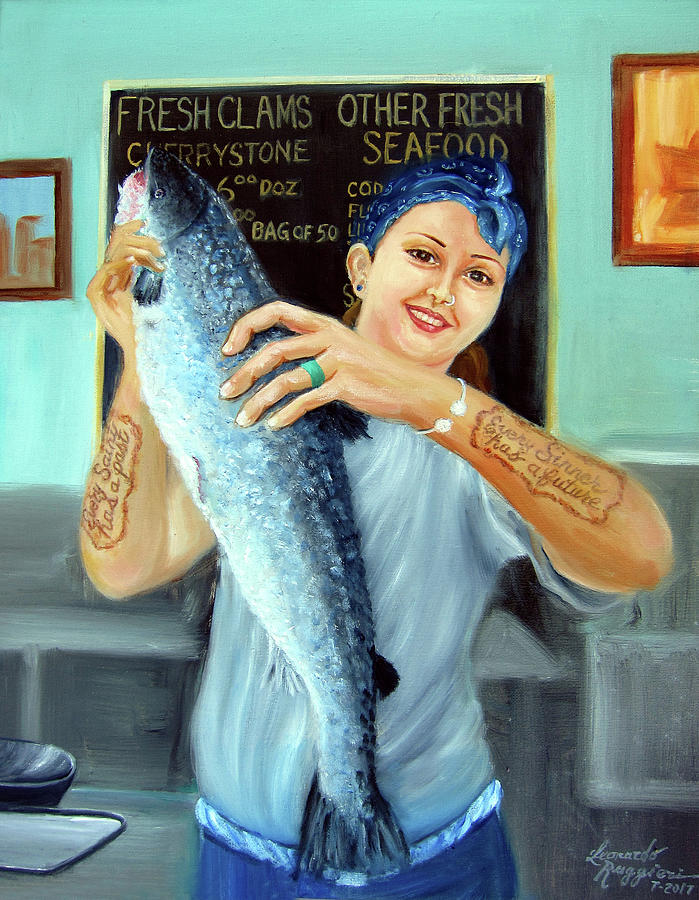 Ginas Fresh Catch Painting by Leonardo Ruggieri