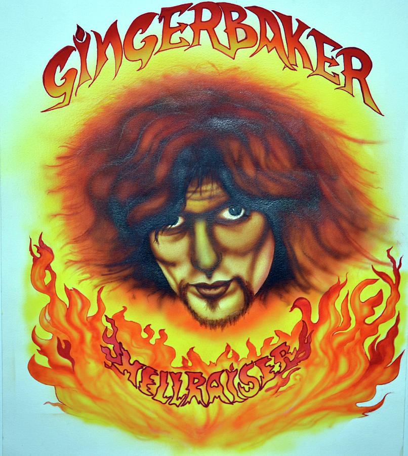 Ginger Baker Painting - Ginger Baker Hellraiser by Liz Baker