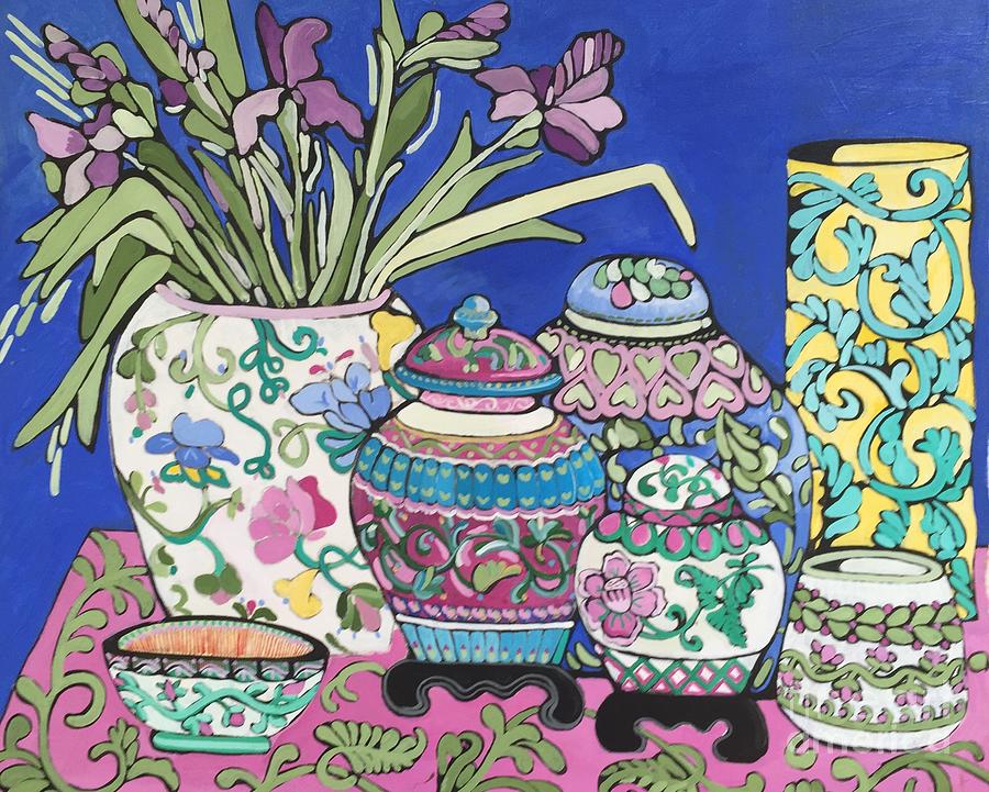 Ginger Jars Painting by Rosemary Aubut