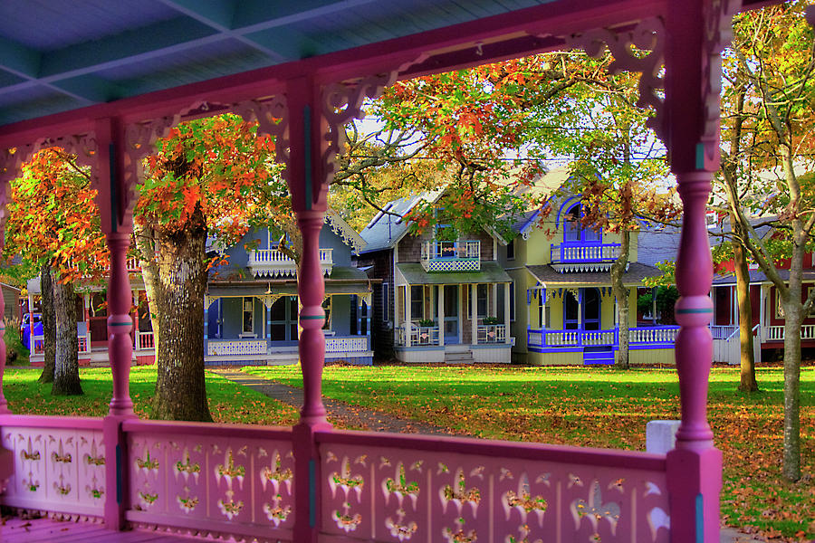 Gingerbread Houses - Oak Bluffs, Marthas Vineyard Photograph by Joann Vitali