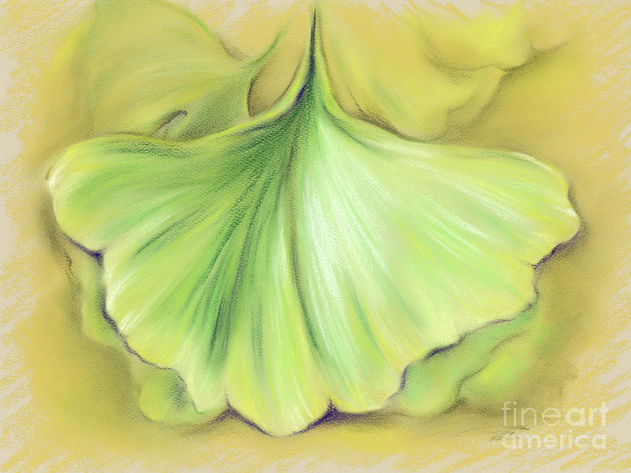 Nature Pastel - Ginkgo on the Cusp of Autumn by MM Anderson