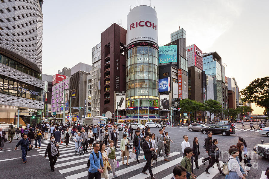 Ginza sanchome intersection in Tokyo in Japan Photograph by Didier Marti