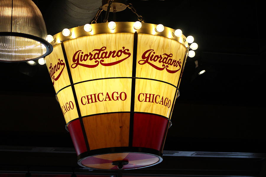 Giordanos Chicago Pizza Chandelier Photograph by Colleen Cornelius