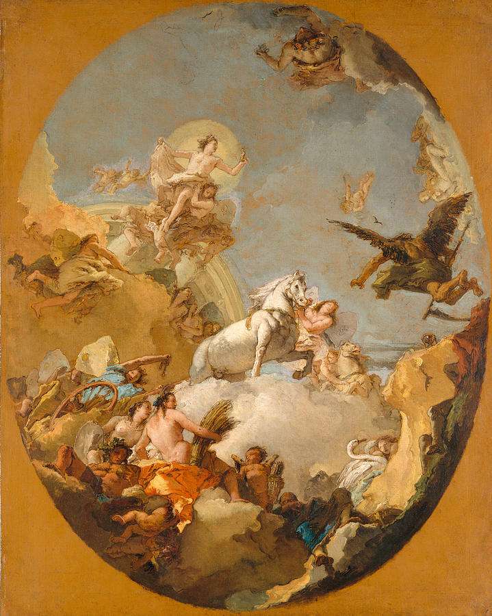 Giovanni Battista Tiepolo Painting by The Chariot of Aurora