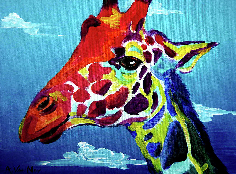 Animal Painting - Giraffe - The Air Up There by Dawg Painter