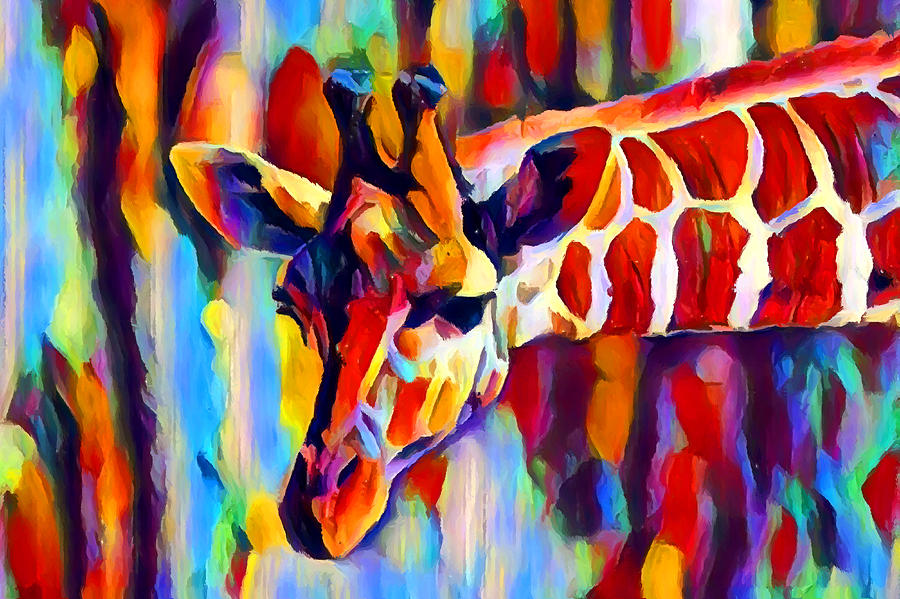 Giraffe 2 Painting by Chris Butler