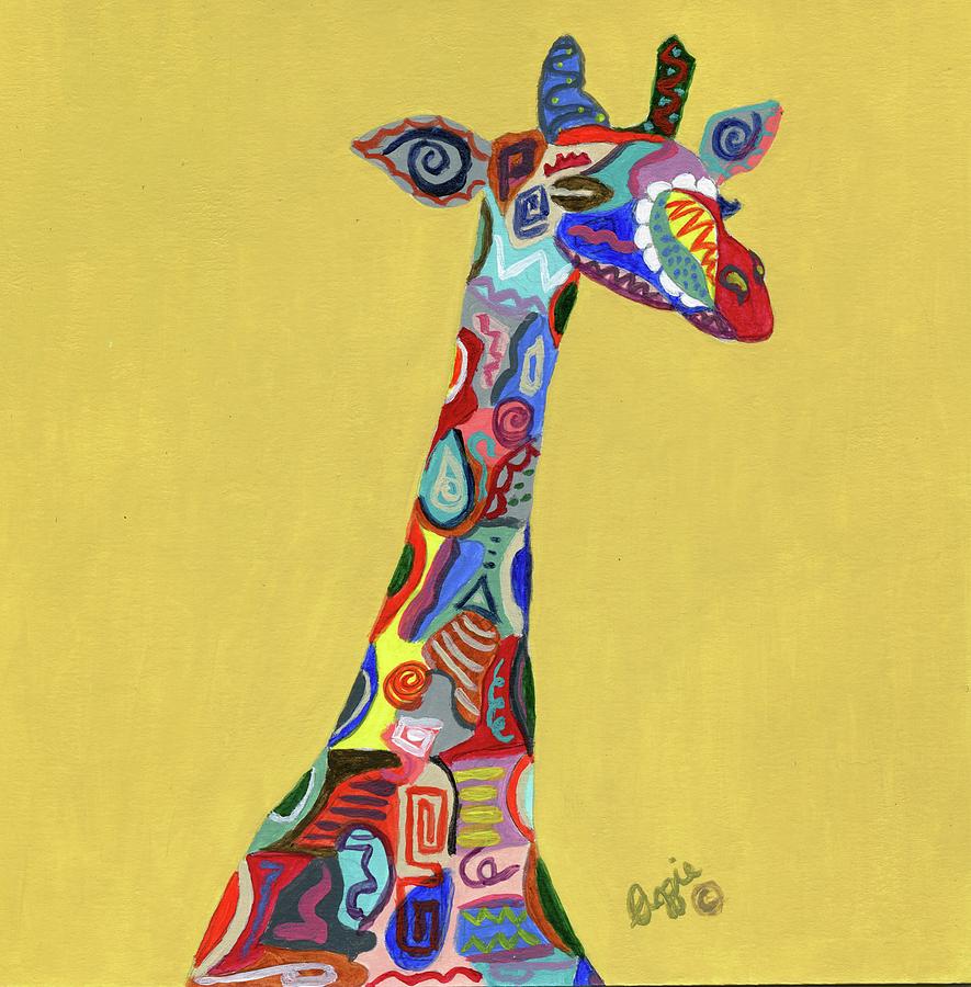 Giraffe Attitude Painting by Stephanie Agliano