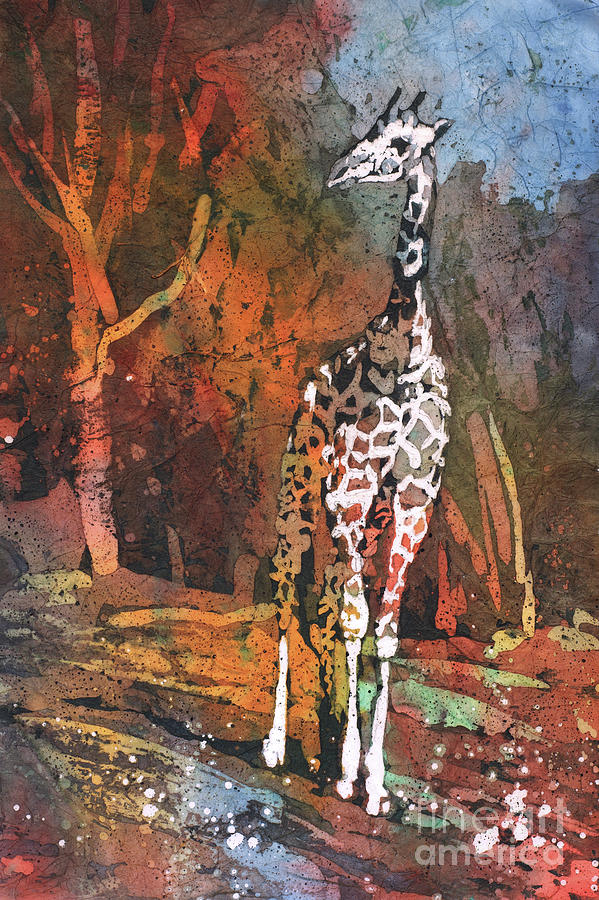 Giraffe Batik II Painting by Ryan Fox