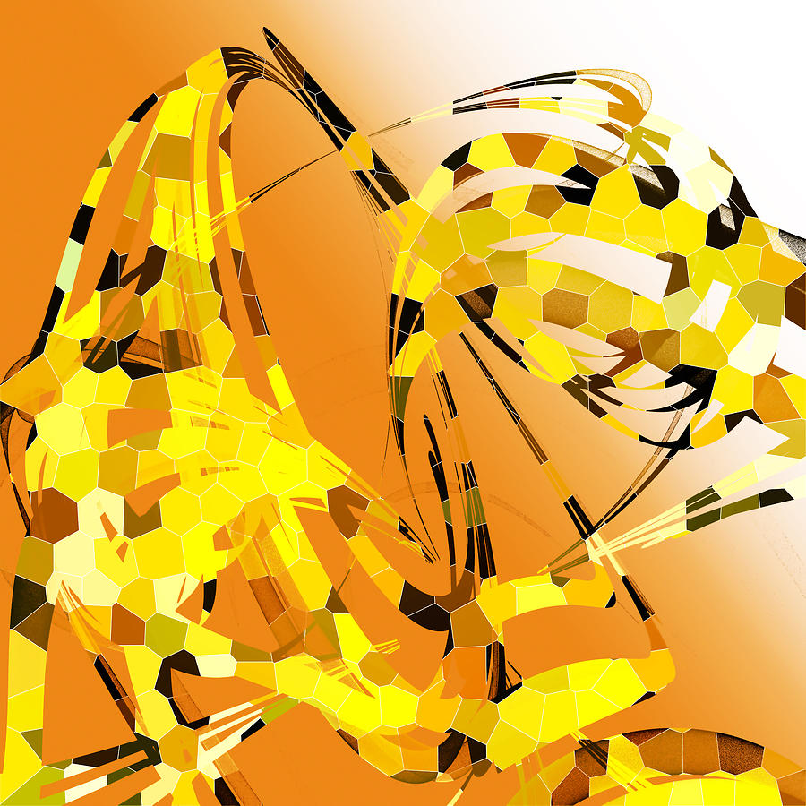Abstract Digital Art - Giraffe  by Betsy Knapp