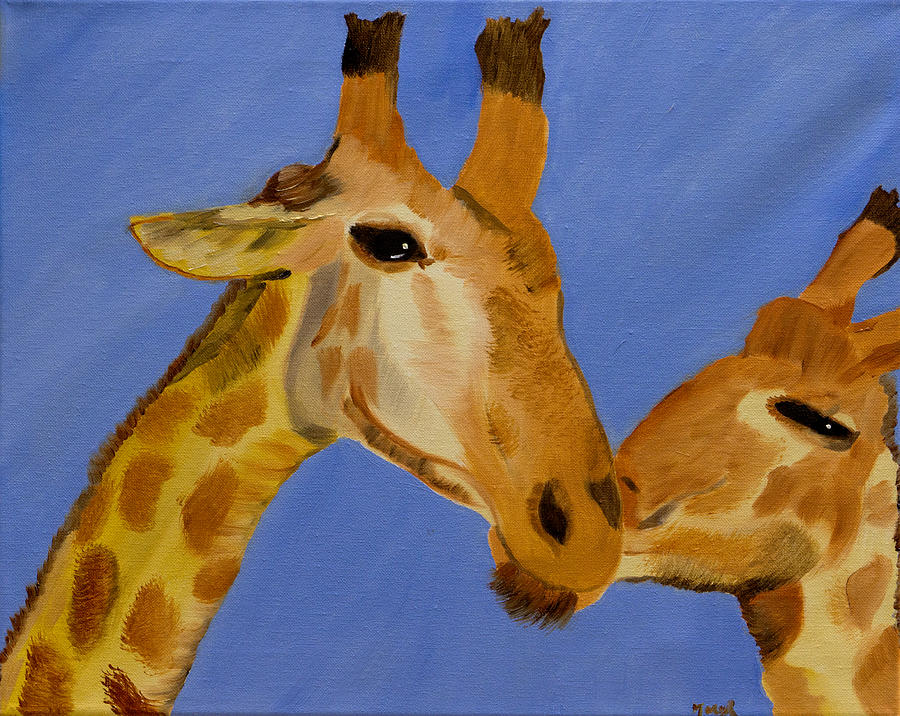 Giraffe Bonding Painting by Meryl Goudey