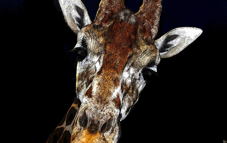 Giraffe curiosity Painting by David Lee Thompson
