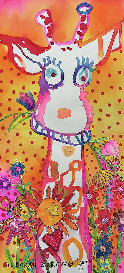 Wobbly Legs Painting - Giraffe by Deborah Burow