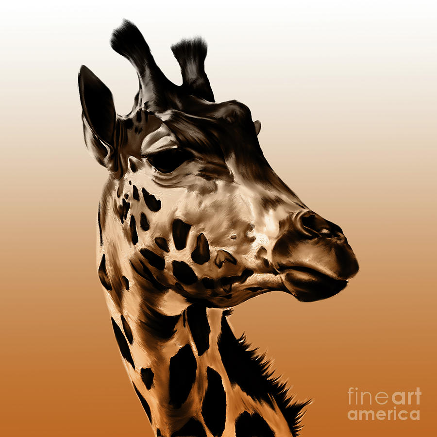 Giraffe face Painting by Gull G