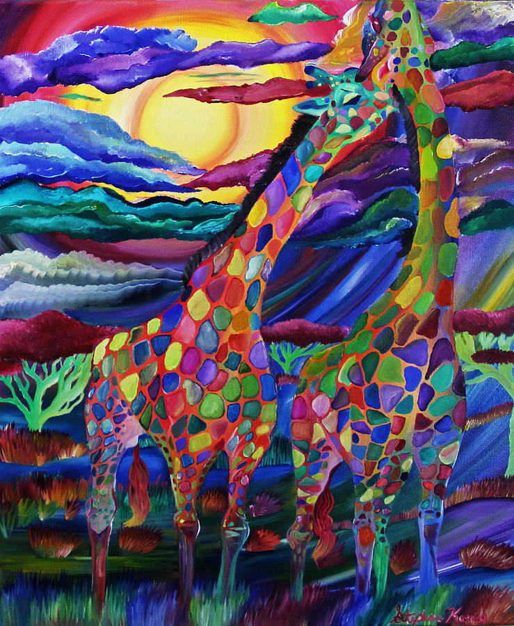 Nature Painting - Cosmic Giraffes  by Stephanie Koenig