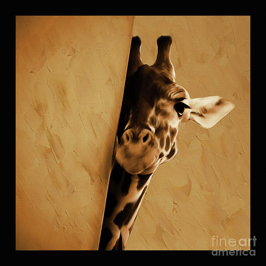 Giraffe hiding  Painting by Gull G