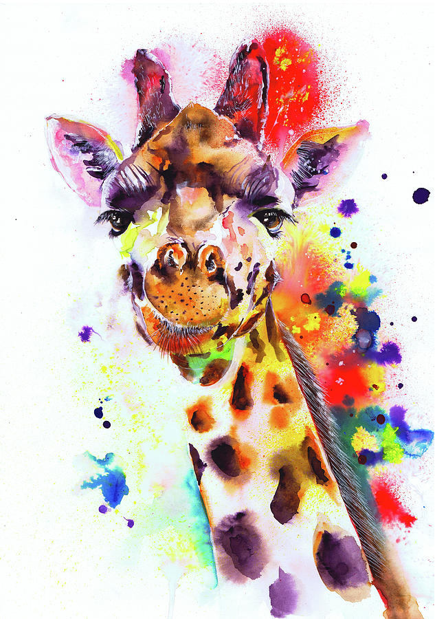 Giraffe Painting by Isabel Salvador