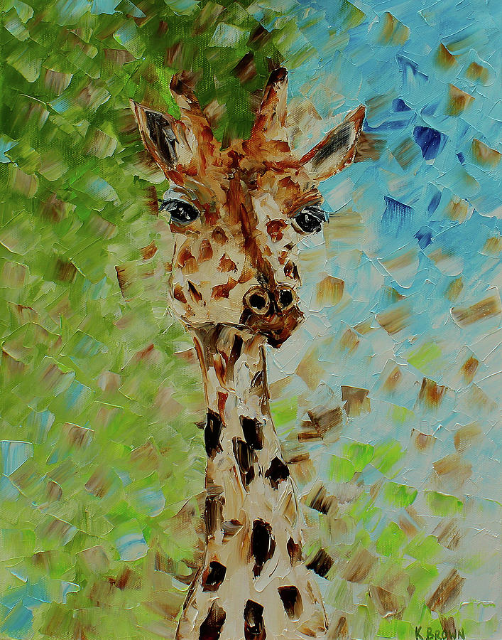 Giraffe Painting by Kevin Brown