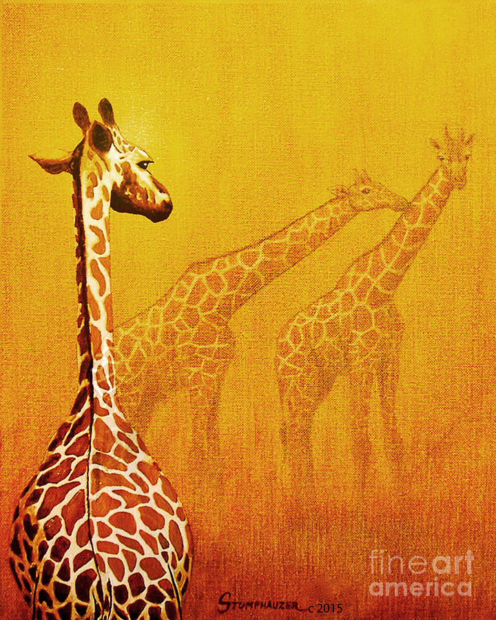 Giraffe Memories Painting by Jerome Stumphauzer