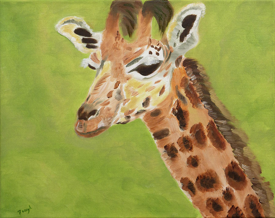 Portrait of a Giraffe Painting by Meryl Goudey