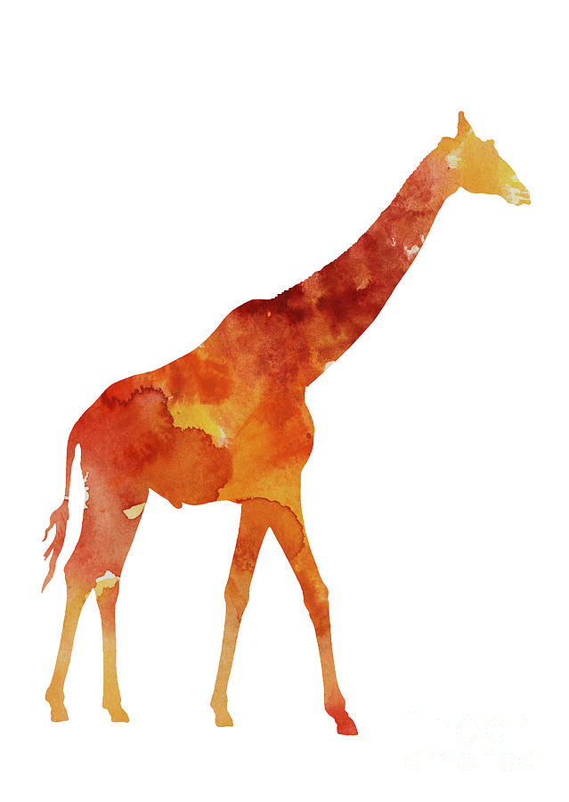 Abstract Painting - Giraffe minimalist painting for sale by Joanna Szmerdt