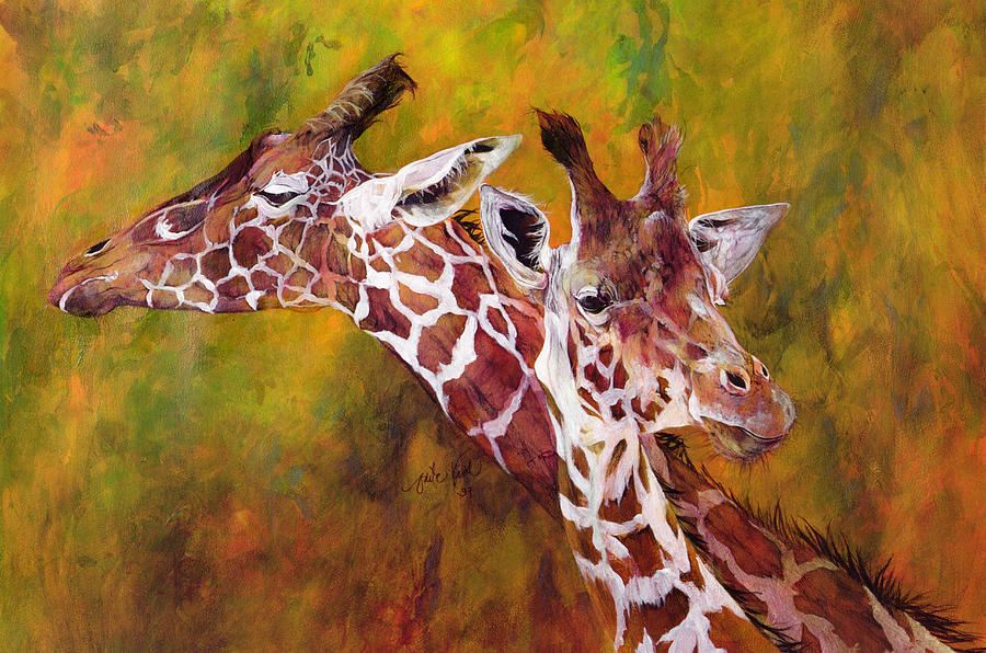 Giraffe Painting - Giraffe by Odile Kidd