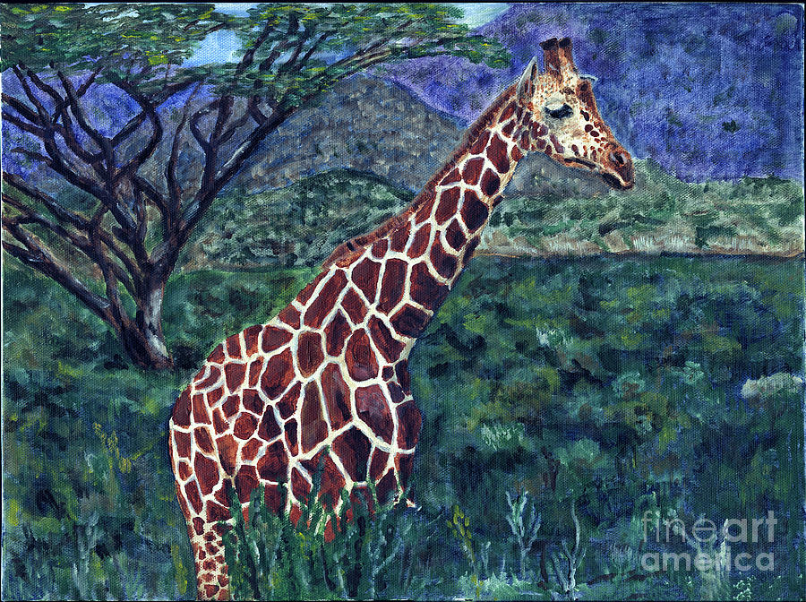 Wildlife Painting - Giraffe Painting by Timothy Hacker